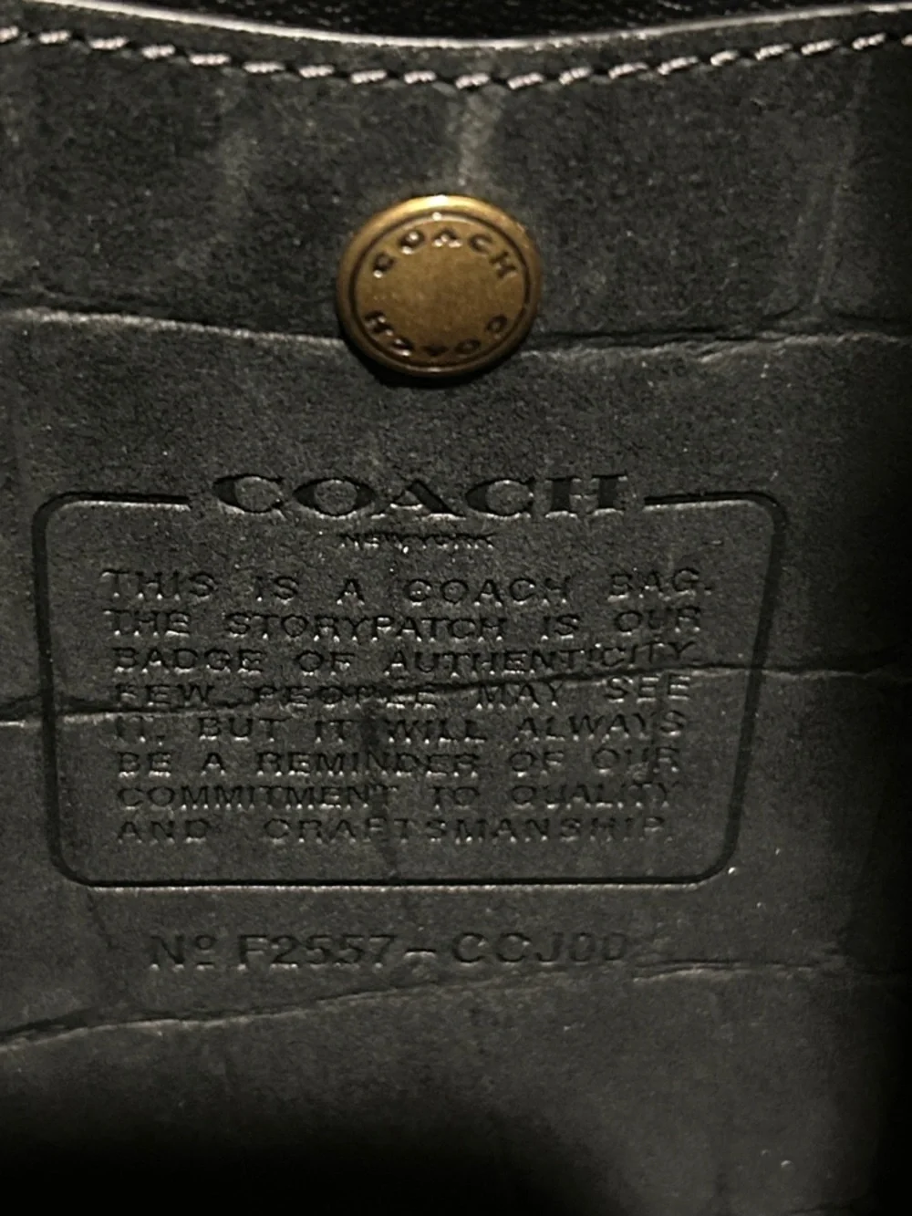 Coach (NWT) Brooklyn Shoulder Bag 28 in Black Suede Croc-Embossed - Picture 3 of 15